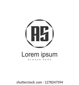 AS Letters Logo Design. Simple and Creative Black Letter Concept Illustration.