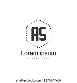 AS Letters Logo Design. Simple and Creative Black Letter Concept Illustration.