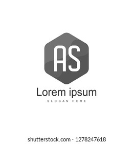 AS Letters Logo Design. Simple and Creative Black Letter Concept Illustration.