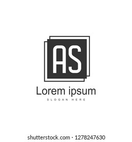 AS Letters Logo Design. Simple and Creative Black Letter Concept Illustration.