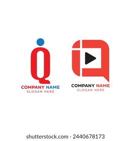 Letters Logo Design Template. IQ - logo. Film IQ logo
