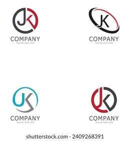 letters logo jk  kj  j and k icon vector