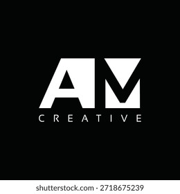 AM letters Logo mit negativem Leerzeichen Design. Buchstabe mit geometrischer Typografie. Kreative Vektorgrafik mit Buchstaben.