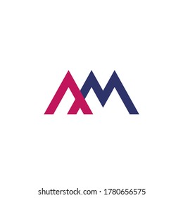 AM letters logo on white