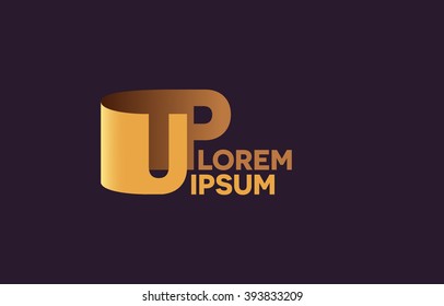 UP letters logo, U and P letters logo alphabet design.