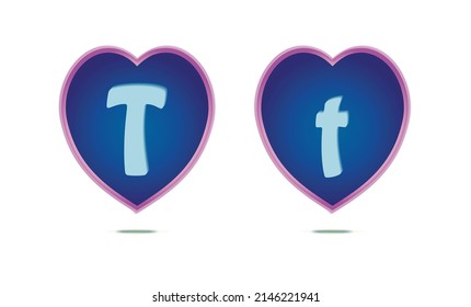 Letters of love. Big T and small t.
