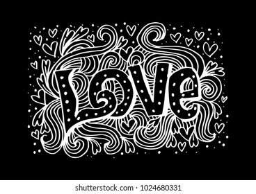 Letters love text doodles