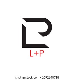 letters lp geometric design logo vector