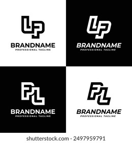 Letters LP and PL Monogram Logo, suitable for any business with LP or PL initials