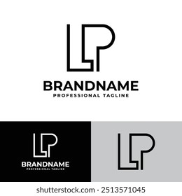 Letters LP and PL Monogram Logo, made in monoline for LP or PL initials