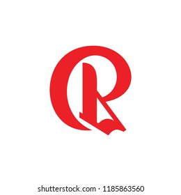 letters lr curves design logo vector
