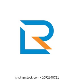 letters lr geometric design logo vector