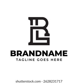 Letras Logotipo monograma LR, adecuado para cualquier marca con iniciales LR o RL