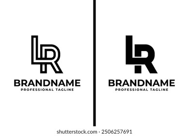 Letters LR or RL Monogram Logo, suitable for any business with LR or RL initials