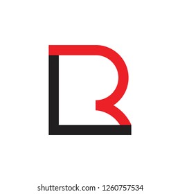 letters lr simple linked geometric square logo