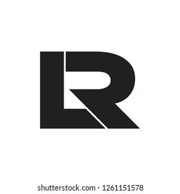 letters lr simple linked geometric square logo