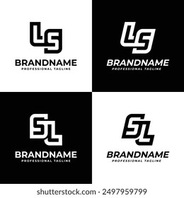 Letras LS y SL Monogram Logo, adecuado para cualquier negocio con iniciales LS o SL