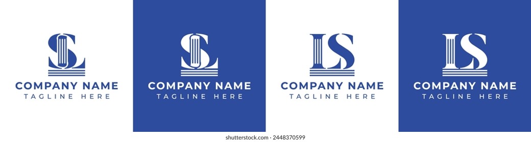 Letters LS and SL Pillar Logo, suitable for business with LS and SL related to Pillar