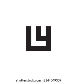 Letters L,W and y square simple symbol logo vector