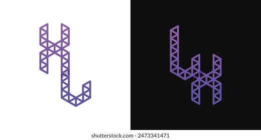 Letras LX y XL Polygon Logo, adecuado para negocios relacionados con el polígono con iniciales XL o LX