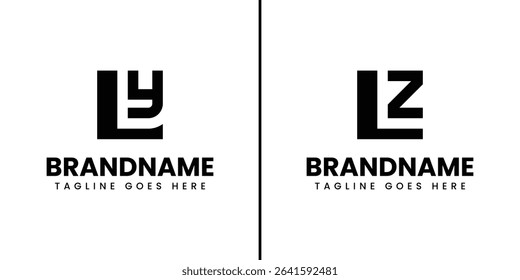 Letters LY and LZ Monogram Logo, suitable for any brand with LY YL LZ ZL initials
