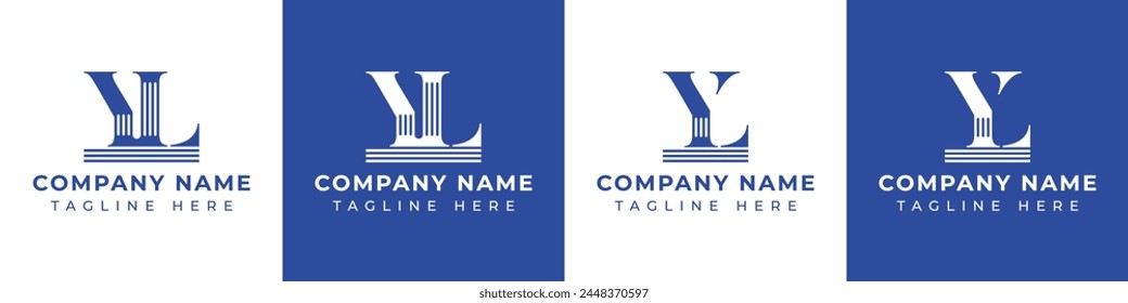 Letters LY and YL Pillar Logo, suitable for business with LY and YL related to Pillar