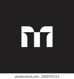 letters m abstarct 3d building shape logo vector 