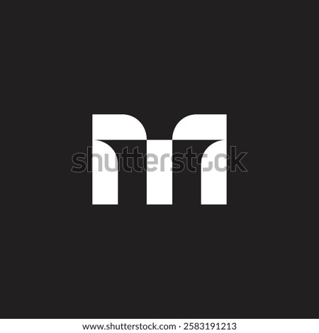 letters m abstarct 3d building shape logo vector 