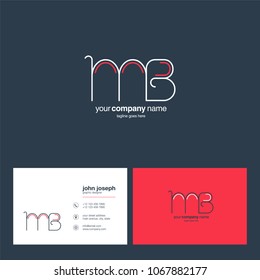 Letters M & B joint logo icon with business card vector template.
