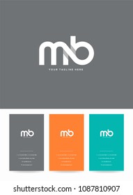 Letters M & B logo, icon with business card vector template.