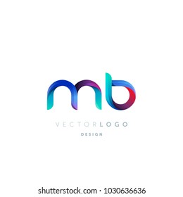 Letters M B, M & B logo, multi colour letters icon vector template.

