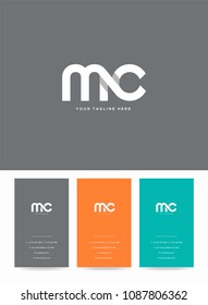 Letters M & C logo, icon with business card vector template.