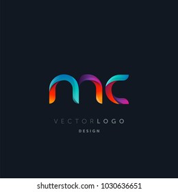 Letters M C, M & C logo, multi colour letters icon vector template.


