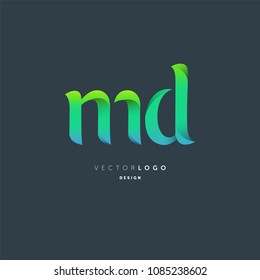 Letters M D joint logo icon vector element.