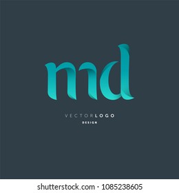 Letters M D joint logo icon vector element.