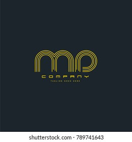 Letters M & D joint logo icon. Stroke letter vector element.