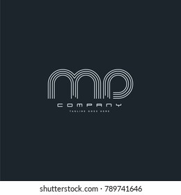 Letters M & D joint logo icon. Stroke letter vector element.