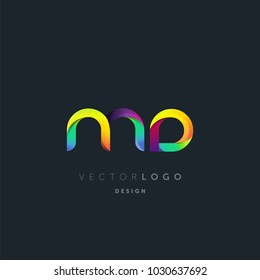 Letters M D, M & D logo, multi colour letters icon vector template.

