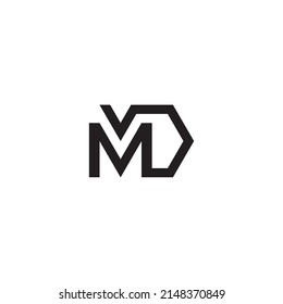 
Letras M y D contorno logotipo de símbolo simple vector