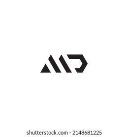 
Letters M and D triangle outline simple symbol logo vector