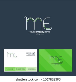Letters M & E joint logo icon with business card vector template.
