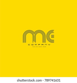 Letters M & E joint logo icon. Stroke letter vector element.