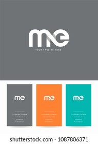 Letters M & E logo, icon with business card vector template.
