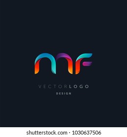 Letters M F, M & F logo, multi colour letters icon vector template.

