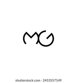 letters M and G connecting simple vector logo symbol