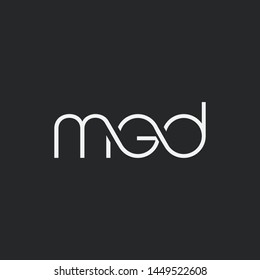 Letters M G D Joint logo icon vector element.