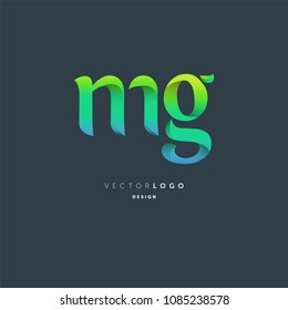 Letters M G joint logo icon vector element.