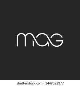 Letters M A G Joint logo icon vector element.