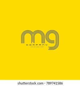 Letters M & G joint logo icon. Stroke letter vector element.