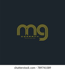Letters M & G joint logo icon. Stroke letter vector element.